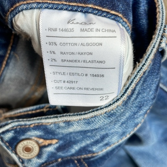 NWOT KanCan Womens Jeans SZ 22 Stretch Flare Distressed Bottom Unique High Rise - Picture 12 of 13